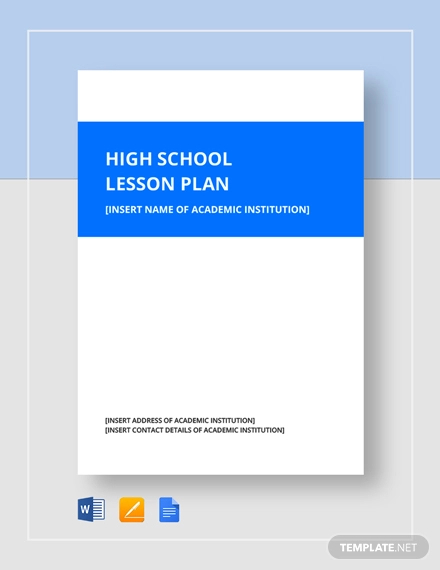 High School Lesson Plan Template 13 PDF Word Format Download 