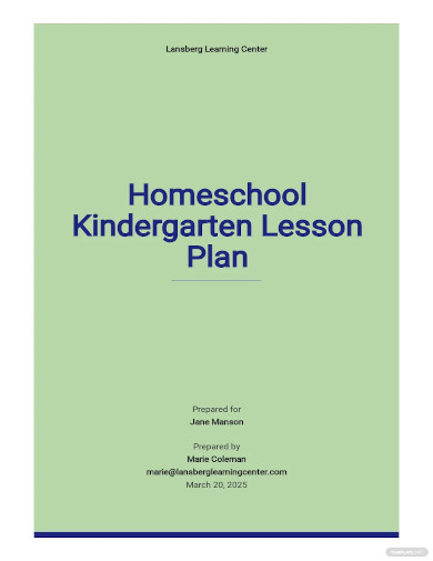 24+ Kindergarten Lesson Plan Template - PDF, DOC