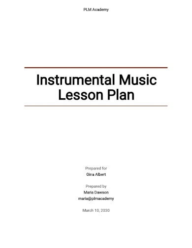 instrumental music lesson plan template