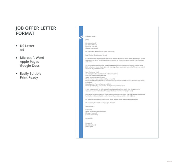 Free 94+ Offer Letter Templates - PDF, DOC