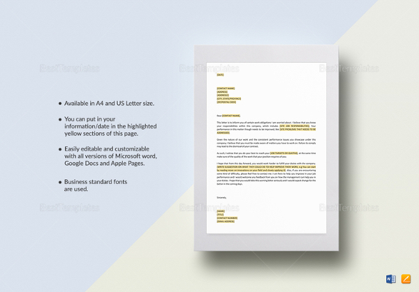 job-performance-warning-letter-template