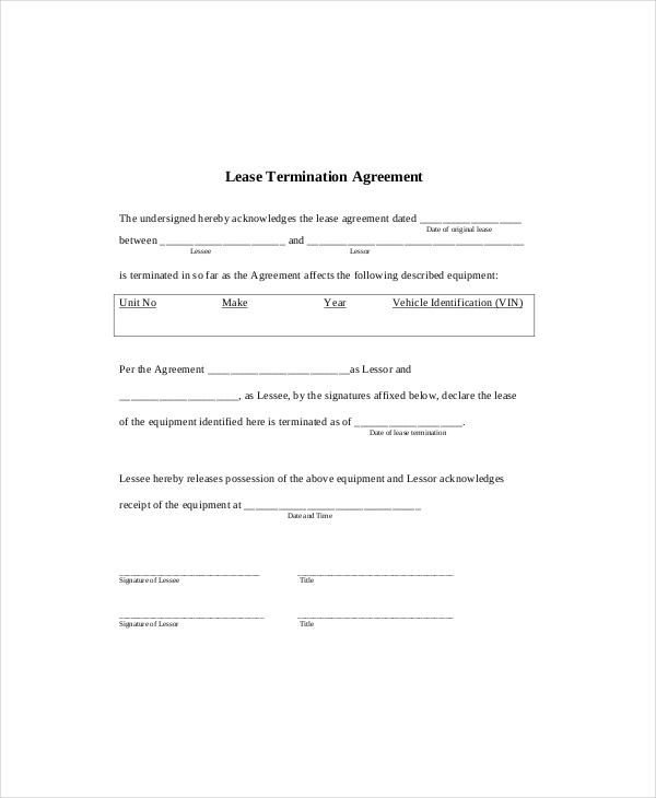 Lease Termination Template - 5+ Free Word, PDF Documents Download