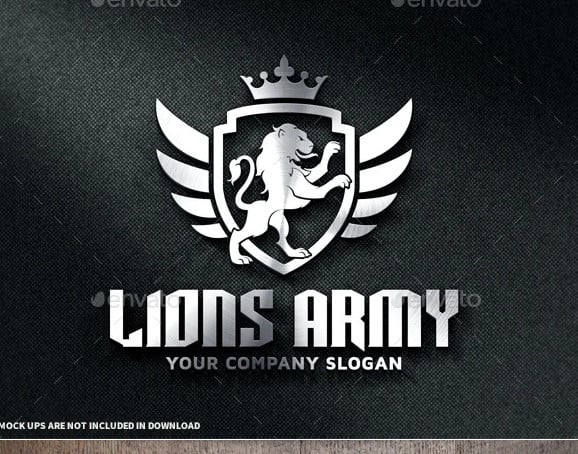 lions army logo template