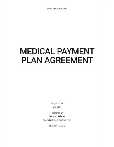 medical patient payment plan agreement template