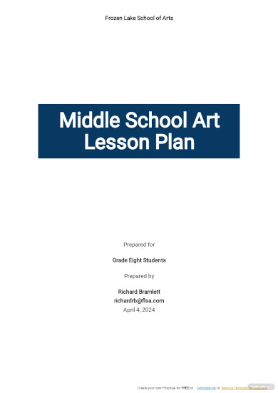 middle school art lesson plan template
