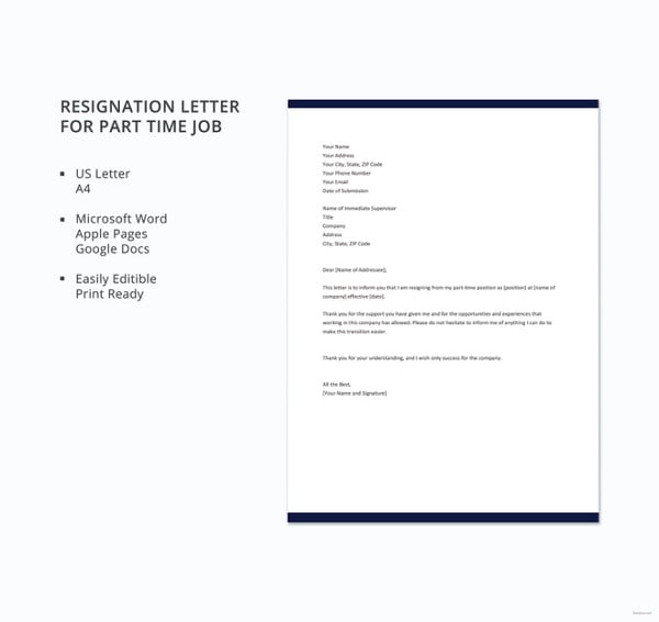 Resignation Letter Template 17 Free Word Pdf Format Download