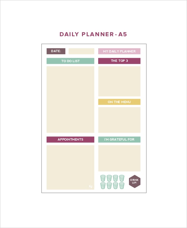 free daily planner template customize then print cute daily planner