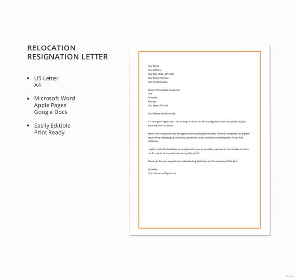 relocation resignation letter template2