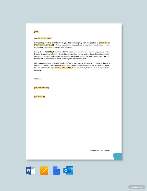 36+ Sample Resignation Letter Format Templates