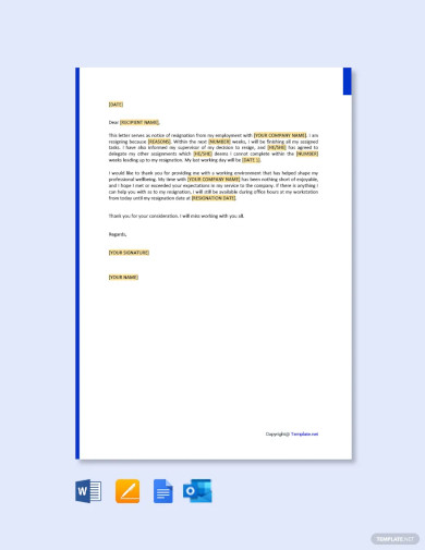 15+ Notice of Resignation Letter Templates - DOC, PDF | Free & Premium ...