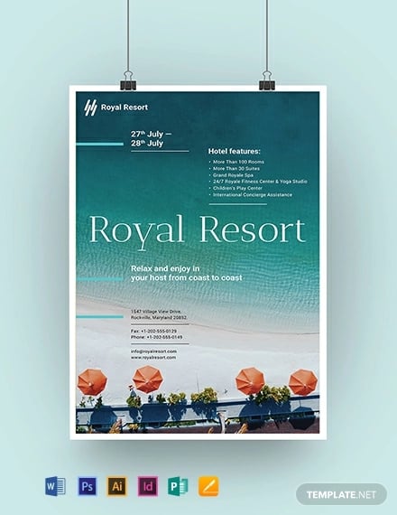 royal resort poster template