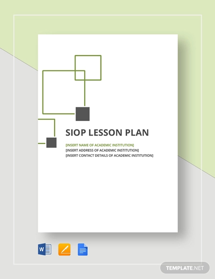 10 Siop Lesson Plan Templates Doc Excel Pdf