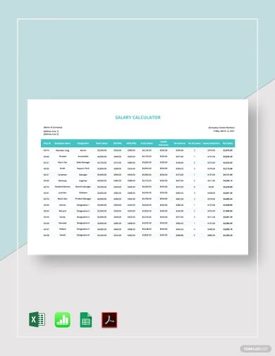 salary calculator template