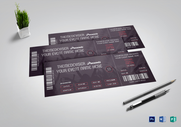 sample concert ticket template