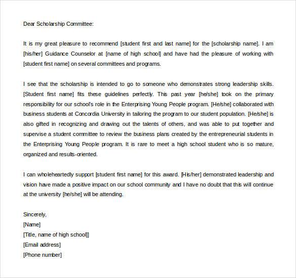 Recommendation Letter Format For Student from images.template.net