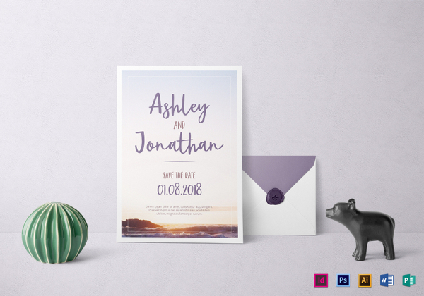 special beach wedding invitation template