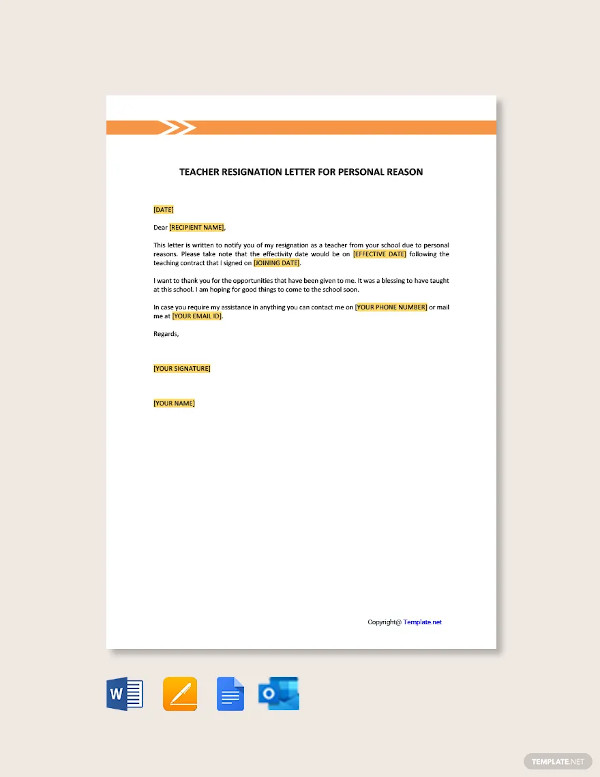 36+ Sample Resignation Letter Format Templates