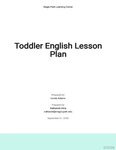 toddler english lesson plan template