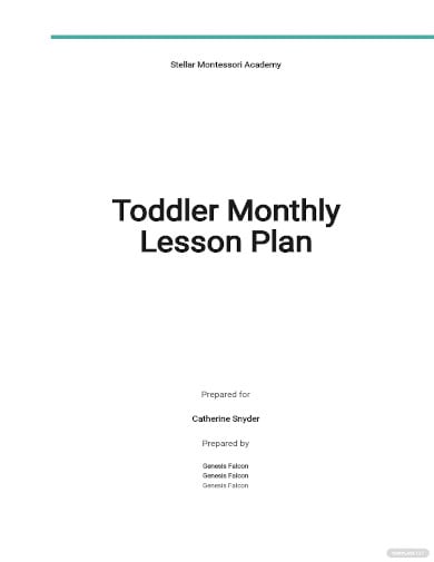 toddler monthly lesson plan template