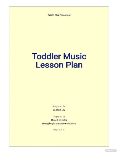 toddler music lesson plan template