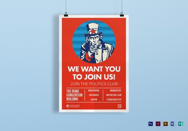 we want you poster template in indesign