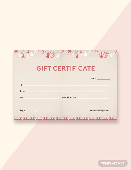 free simple christmas gift certificate