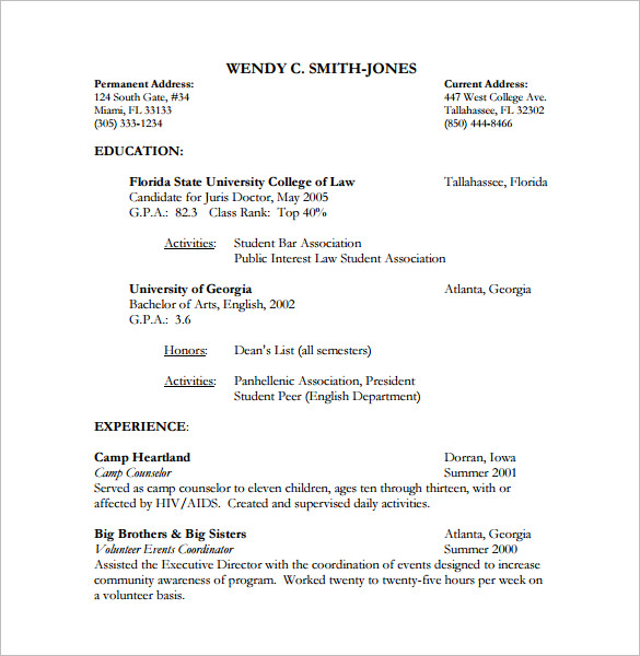 8 Lawyer Resume Templates Doc Excel Pdf Free