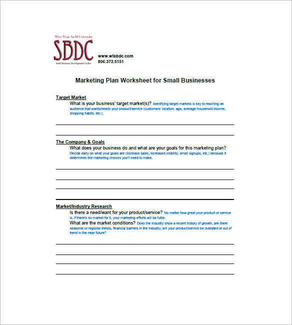 11 Small Business Marketing Plan Templates DOC PDF