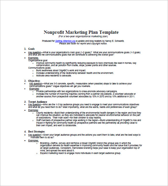 10 non profit marketing plan templates  word apple pages