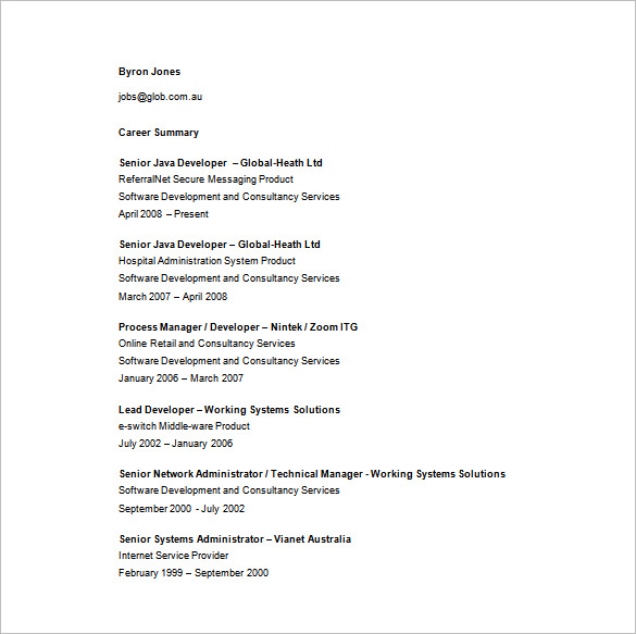 12+ Java Developer Resume Templates - DOC, PDF