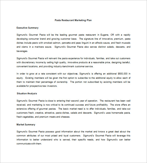 Restaurant Marketing Plan Template 19+ Free Word, Excel, PDF Format