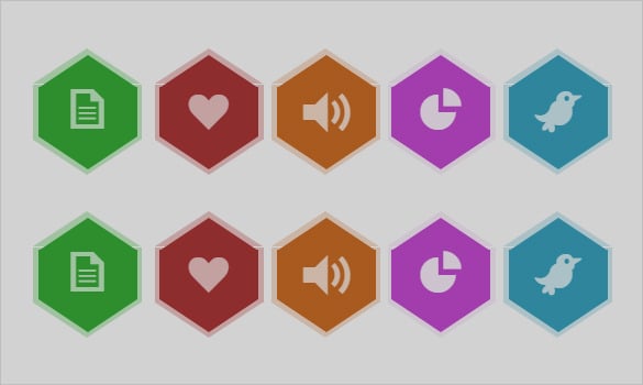 pure css3 hexicons