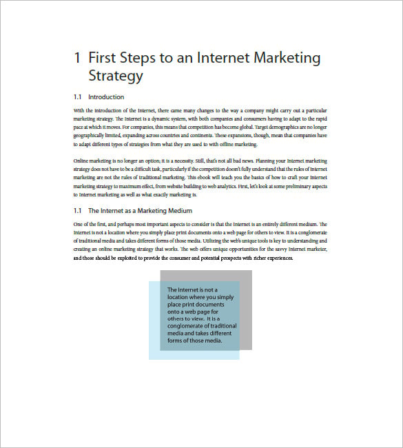 internet marketing plan example