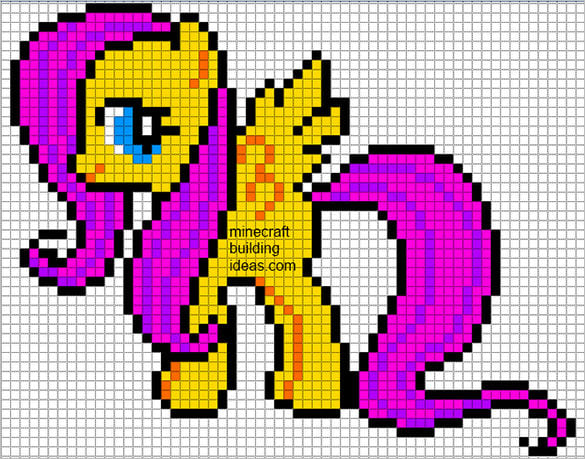 fluttershy pony pixel art template