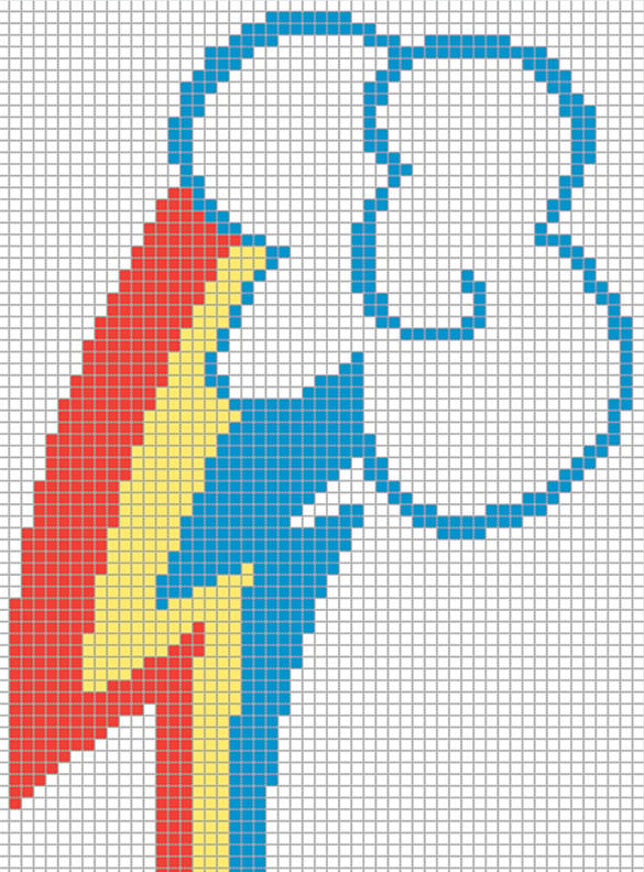 rainbow pool pixel art template