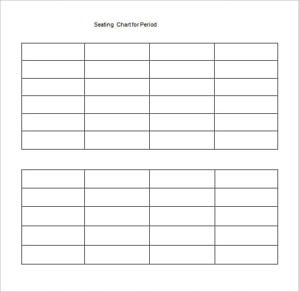 seating chart for two classes in ms words