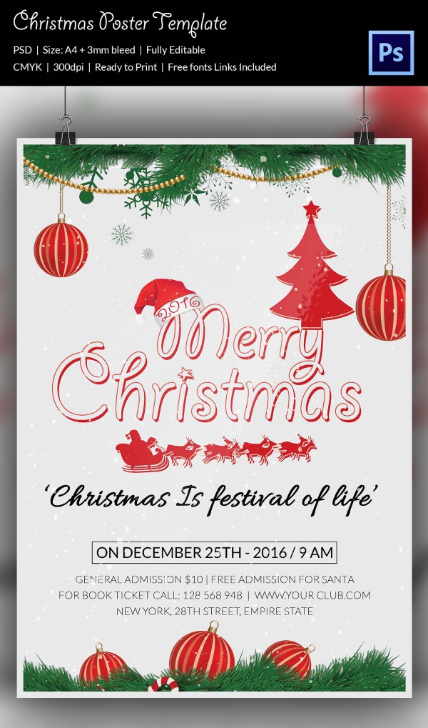 75 Christmas Poster Templates Free PSD EPS PNG AI Vector Format 