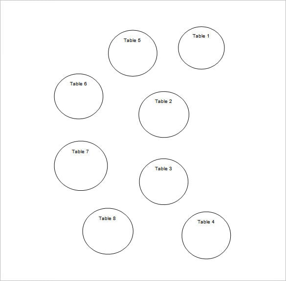 wedding round table seating chart free ms word