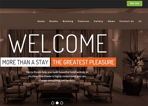 highly customized hotel wordpress theme