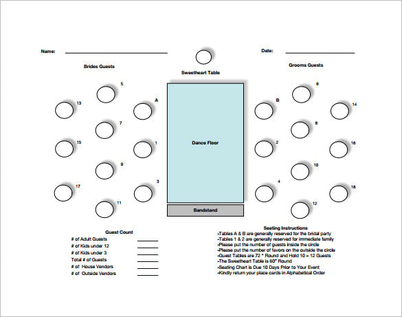 16 Table Seating Chart Templates DOC PDF Excel