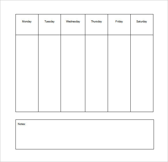 Weekly Chore Chart Template For Adults