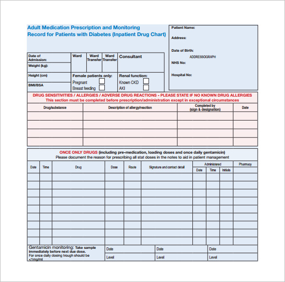 Hospital Chart Template