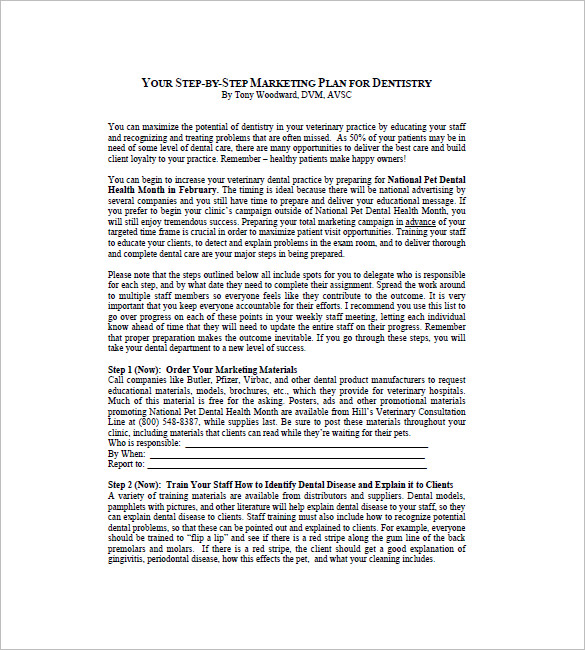 Dental Marketing Plan Template 10+ Free Sample, Example, Format Download!