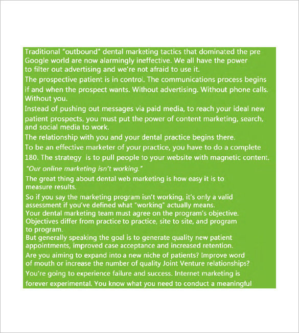 9+ Dental Marketing Plan Templates DOC, PDF