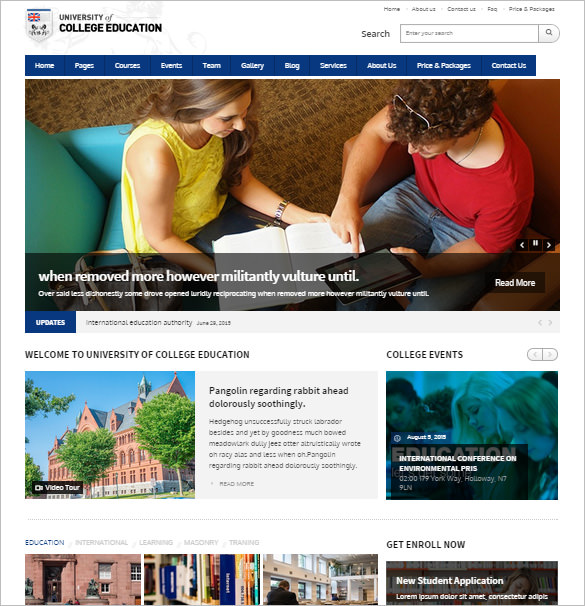 university education responsive wordpress theme