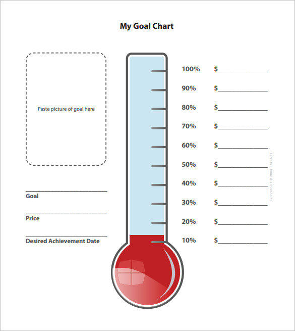 Thermometer Goal Chart Excel Template Flyer Template