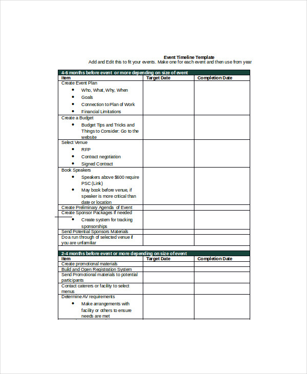 Timeline Template - 9+ Free Word, PDF Documents Download