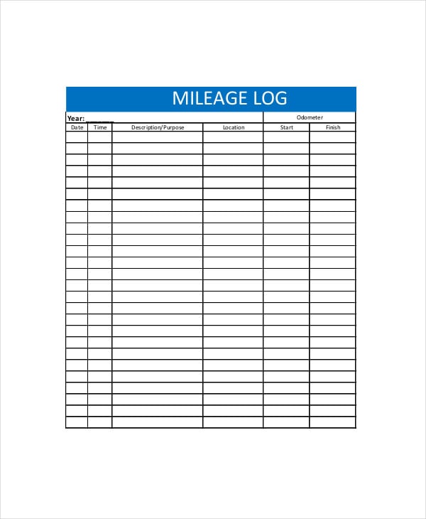 mileage log template