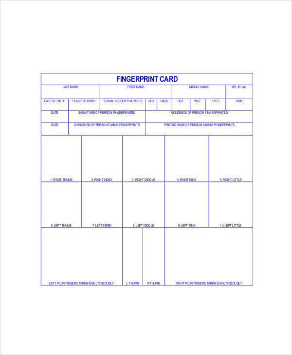 Fingerprint Chart Pdf