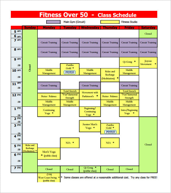 Class Schedule Template 36+ Free Word, Excel Documents